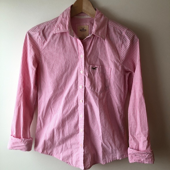 Hollister Pink Checkered Button Down - Picture 1 of 5